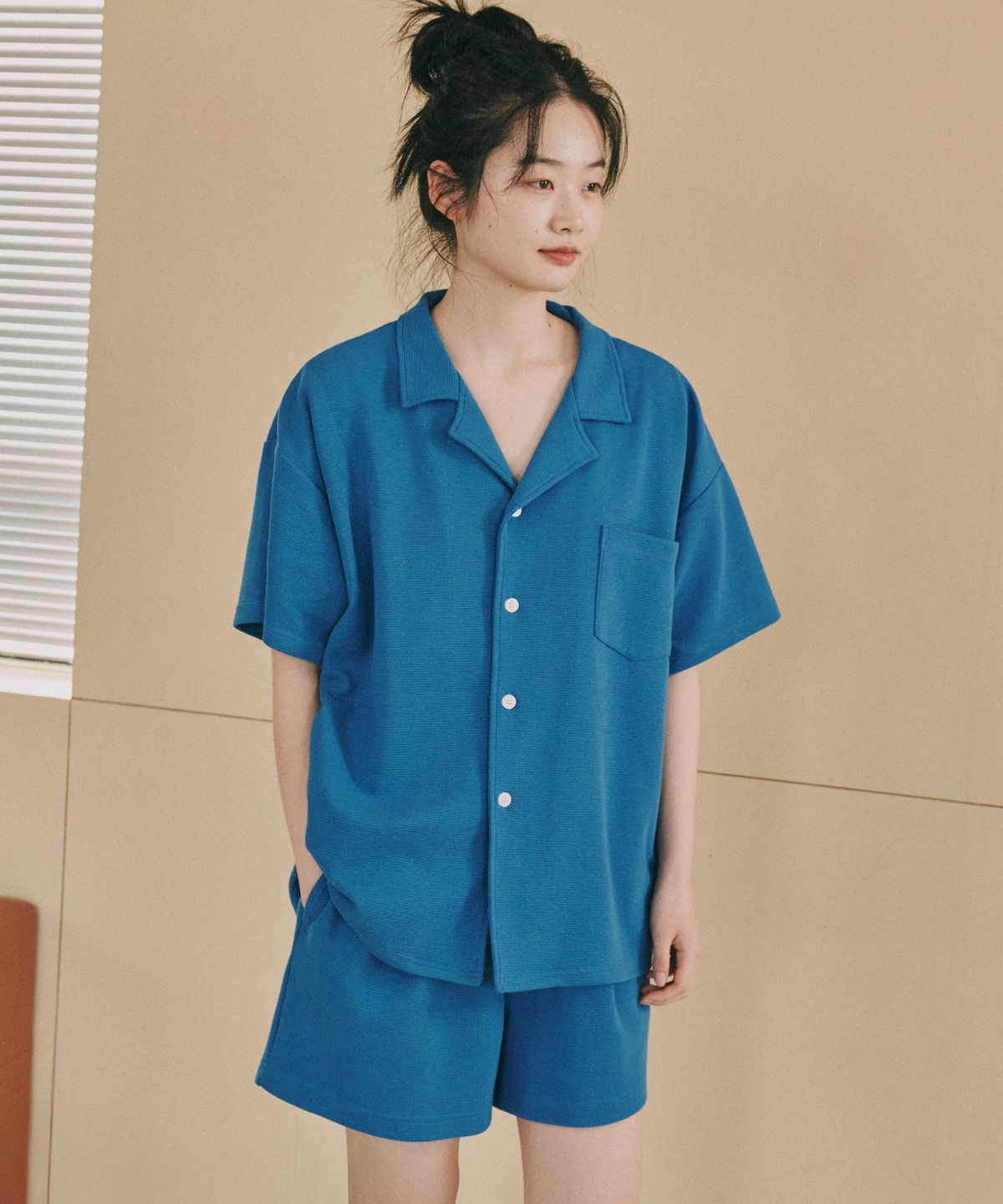 오끼뜨(OGGITT) 레지던스 와플 파자마 팬츠 딥블루