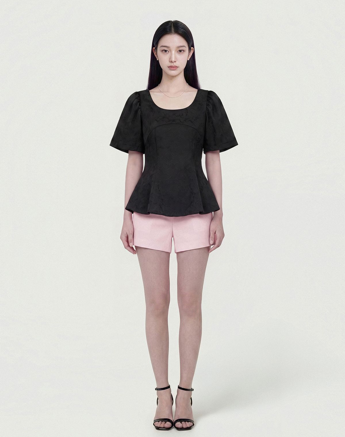지에마르(GIEMAR) MUSE FLARE BLOUSE BLACK 뮤즈 플레어 블라우스 블랙