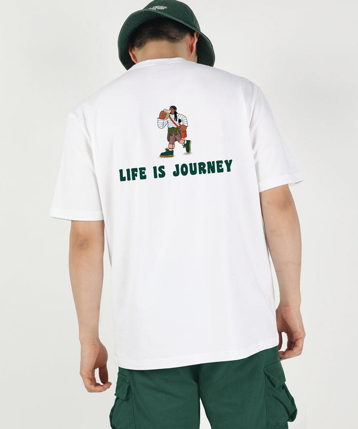 엠블룩(AMBLELOOK) 프리미엄 면스판 라운드 반팔티 JOURNEY (4color)