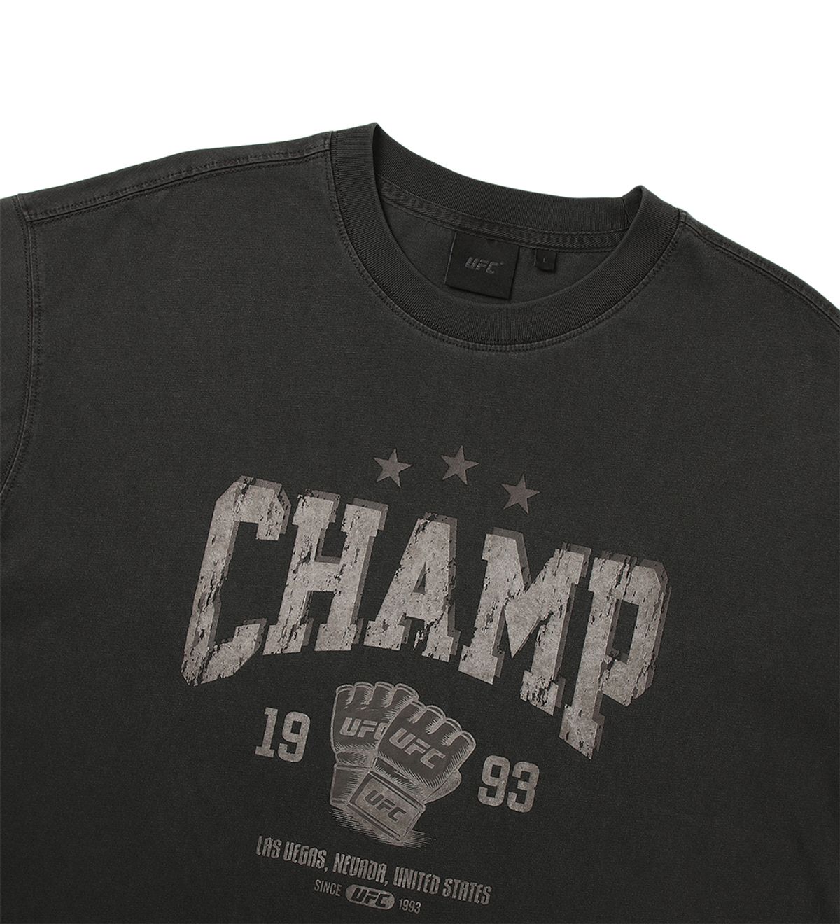 유에프씨 스포츠(UFC SPORT) UFC 챔프 릴렉스핏 다잉 반팔 티셔츠 차콜 U2SSX2320CH