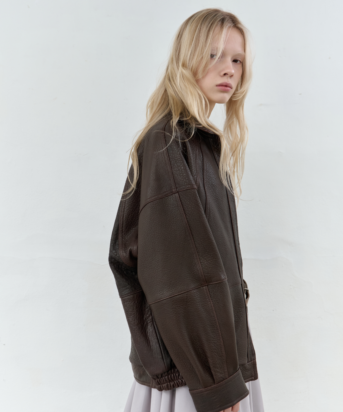 서란(SEORAN) LambSkin Leather Blouson_Brown