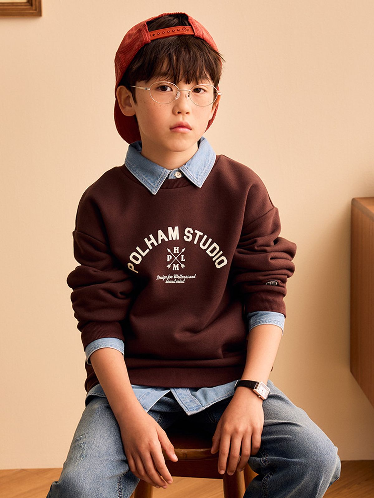 폴햄키즈(POLHAM KIDS) 공용 데님 오버핏 셔츠_PKF5WC3020