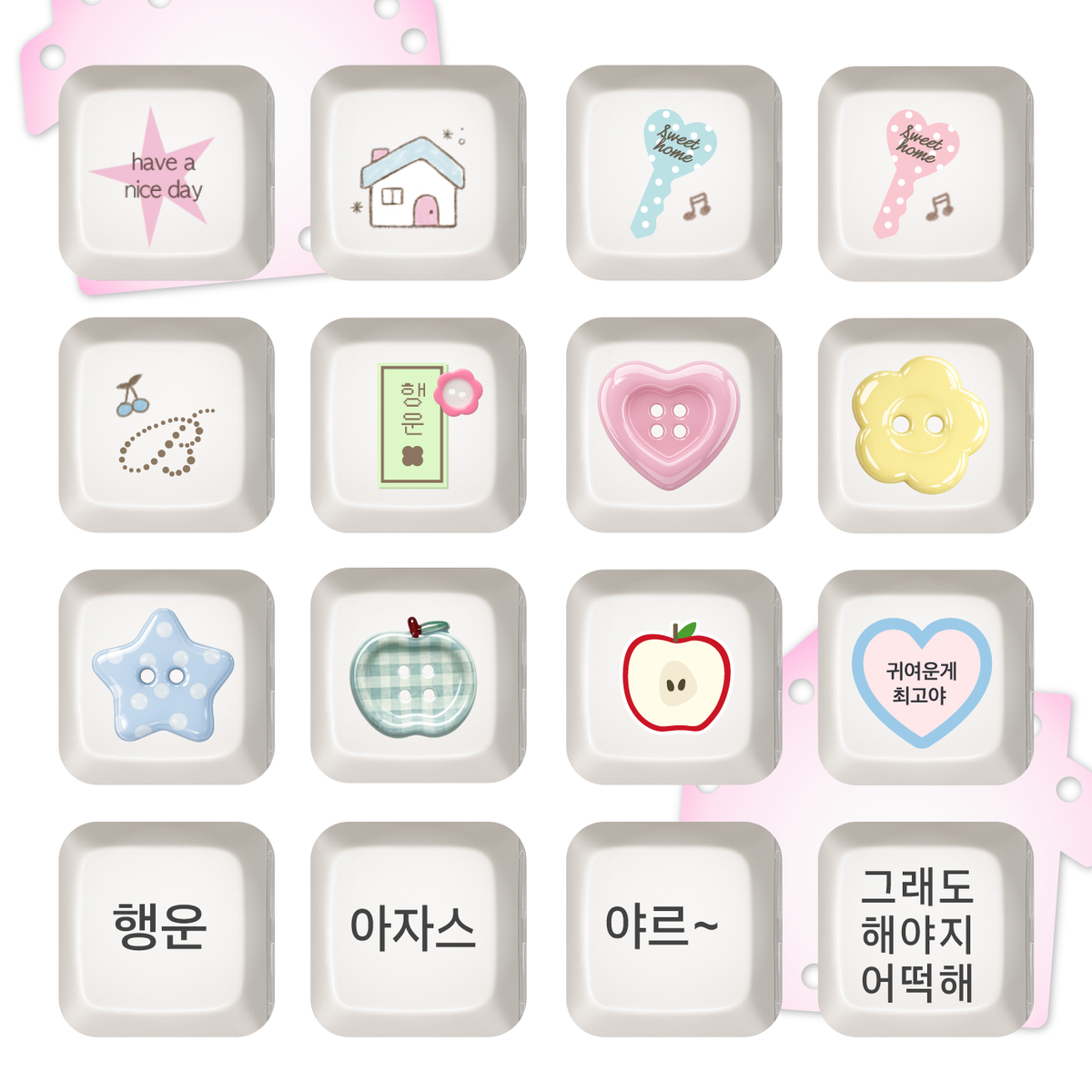 이레케이스앤굿즈(IRECASEGOODS) 커스텀 꾸미기 1구 키보드 키캡 키링 딸깍이 캐릭터 가방 열쇠고리 키홀더
