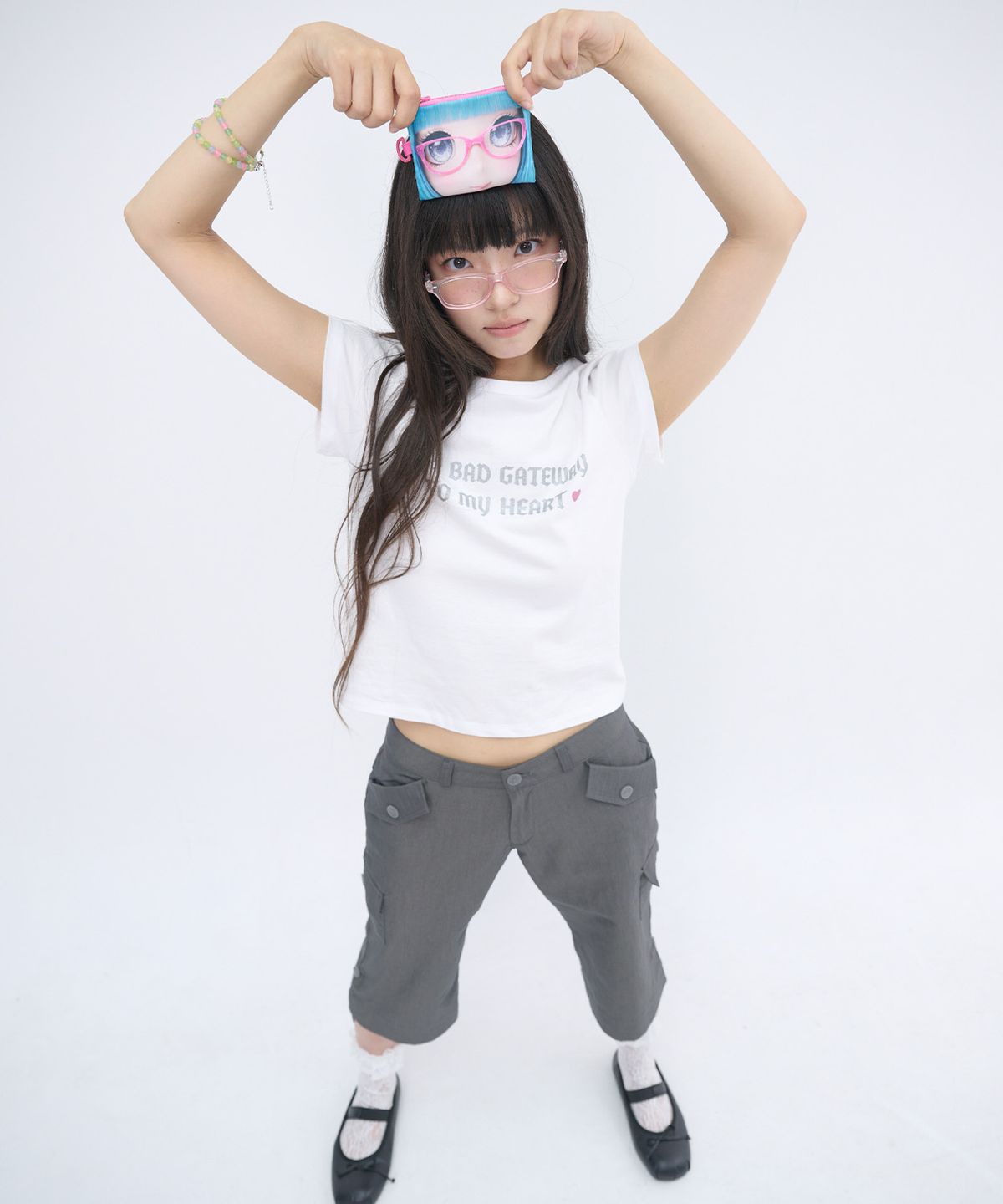 잇자바이브(ITZAVIBE) 502 GLITTER LETTERING T SHIRT - WHITE