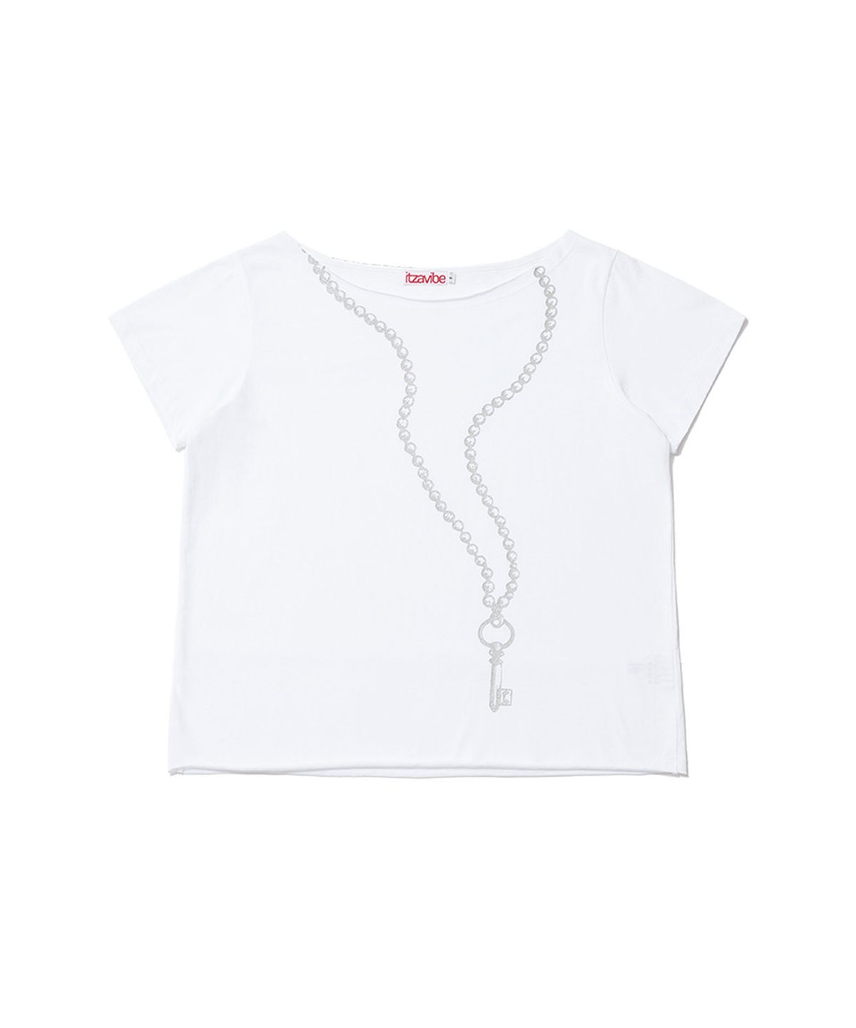 잇자바이브(ITZAVIBE) GLITTER KEY OFF SHOULDER - WHITE
