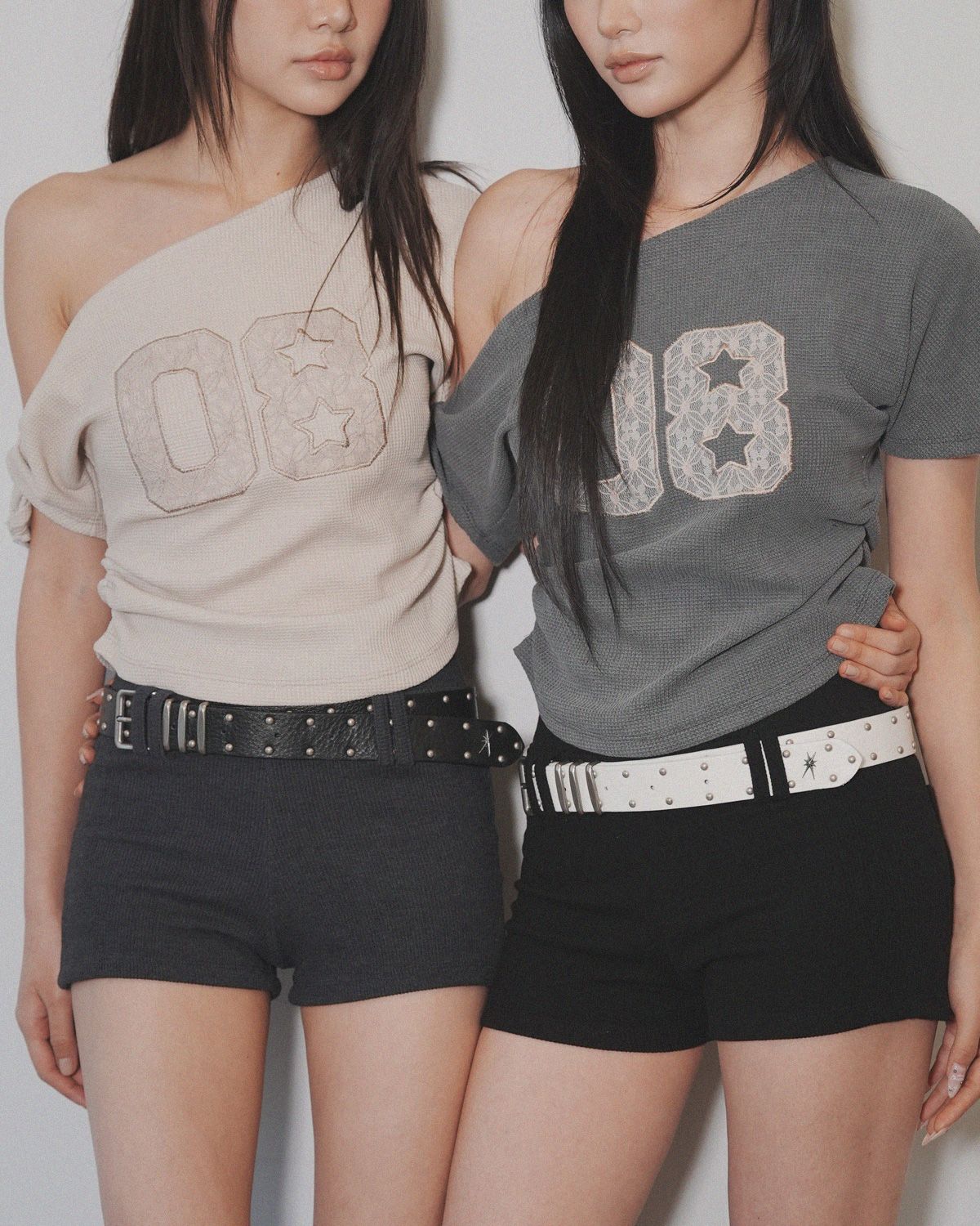 여린(YEORIN) Slim Stud Belt (White)