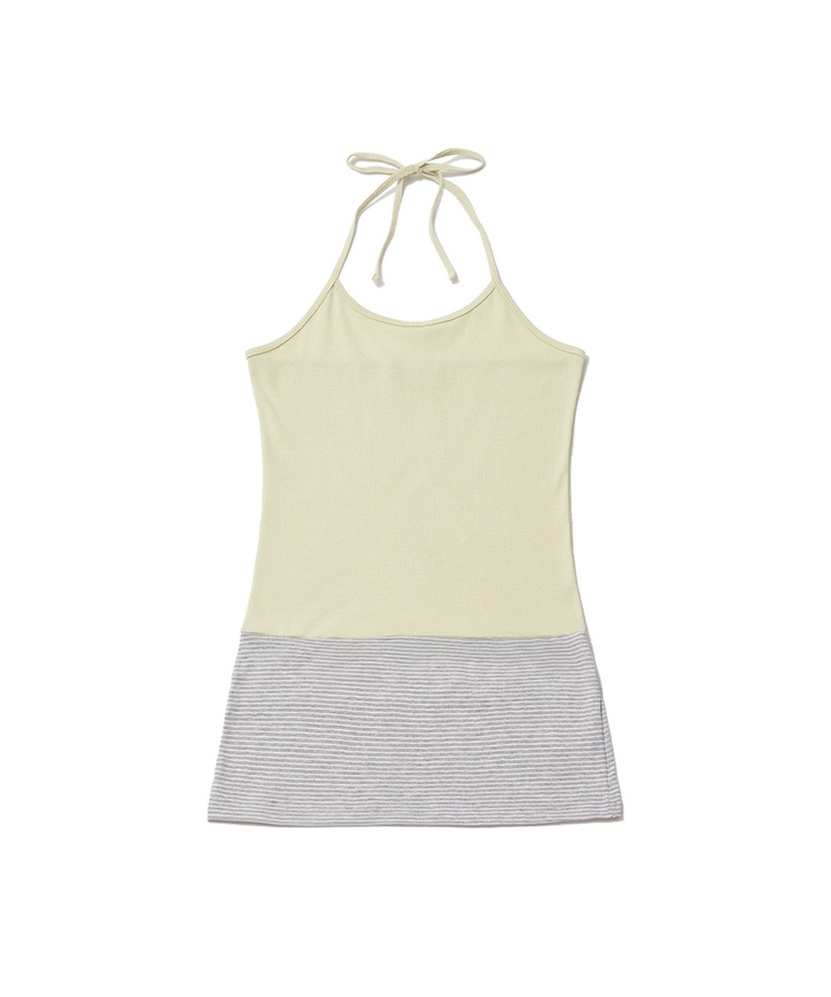잇자바이브(ITZAVIBE) STRIPE LAYERED HALTER TOP - GREEN