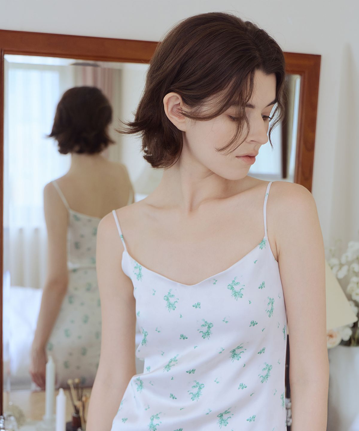 아이스가든에이오공팔(ICE GARDEN A.508) White Rose Print Dress