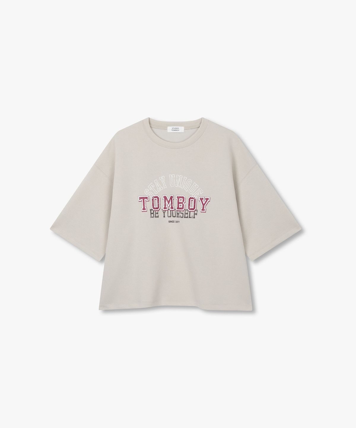 스튜디오 톰보이(STUDIO TOMBOY) 톰보이 레터링 캐주얼 반팔 티셔츠 _베이지 9176322992