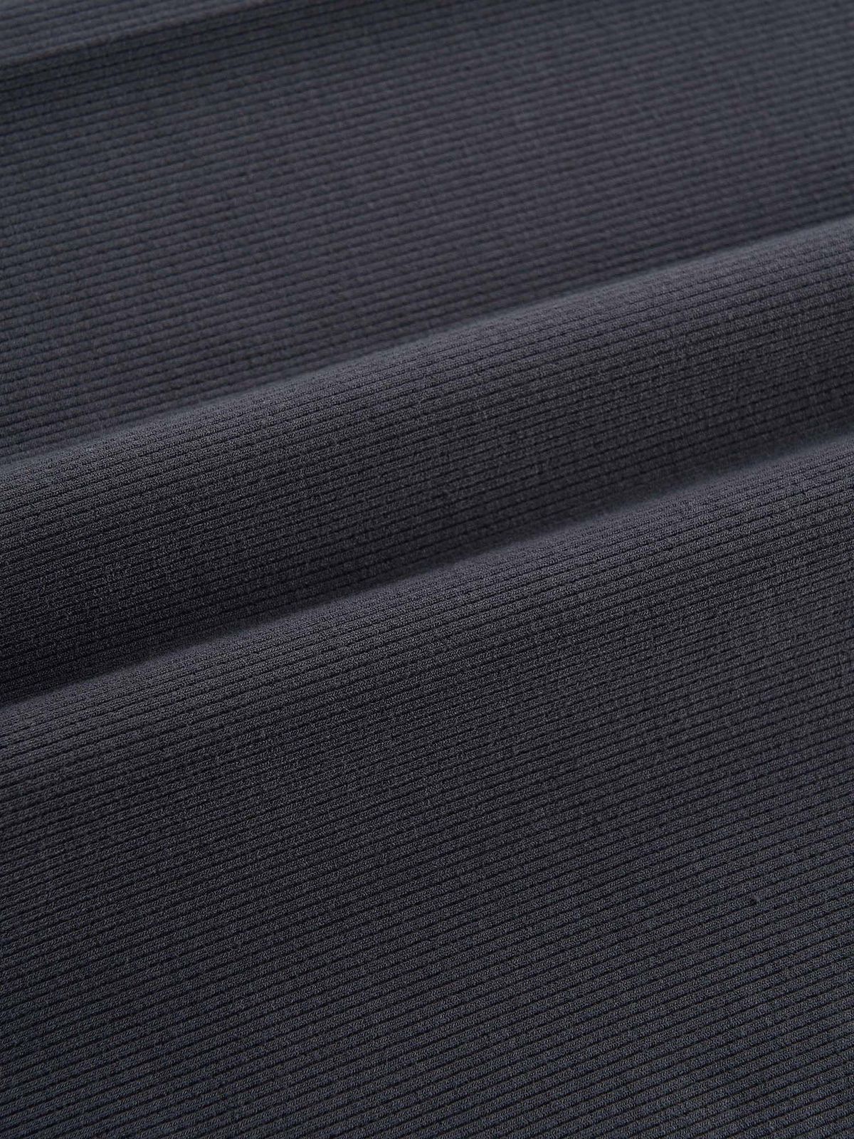 오베르(AUBER) Foldable Ribbed Straight Pants - Dark Gray