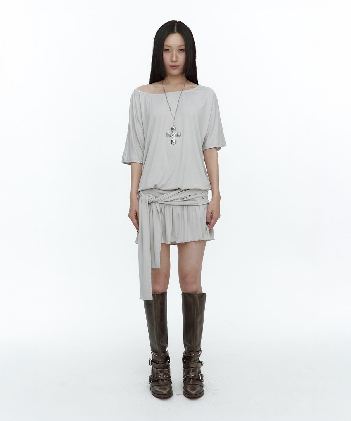 러프넥(ROUGHNECK) Waist Tie Dress