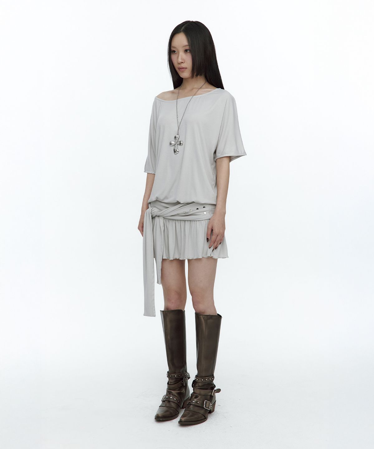러프넥(ROUGHNECK) Waist Tie Dress