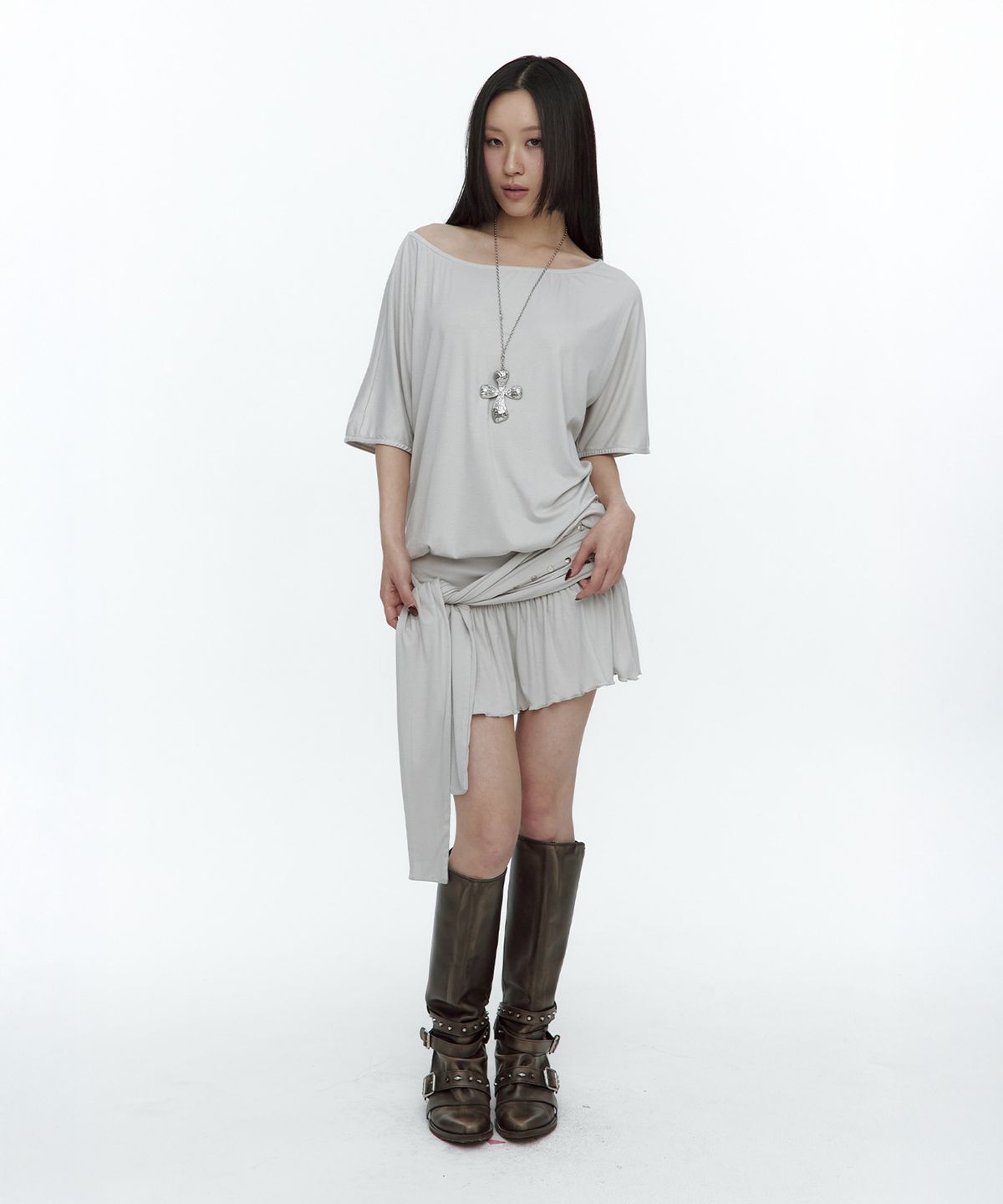 러프넥(ROUGHNECK) Waist Tie Dress