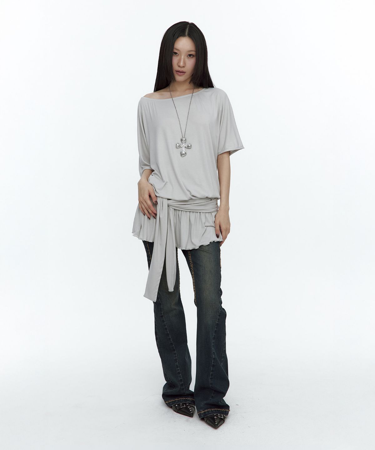 러프넥(ROUGHNECK) Waist Tie Dress