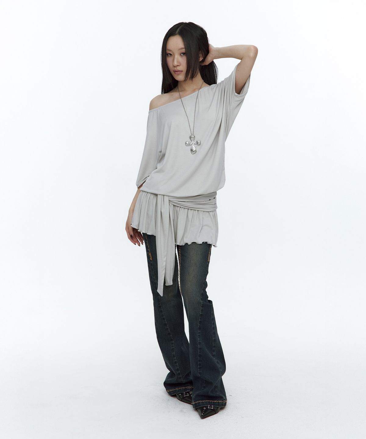러프넥(ROUGHNECK) Waist Tie Dress