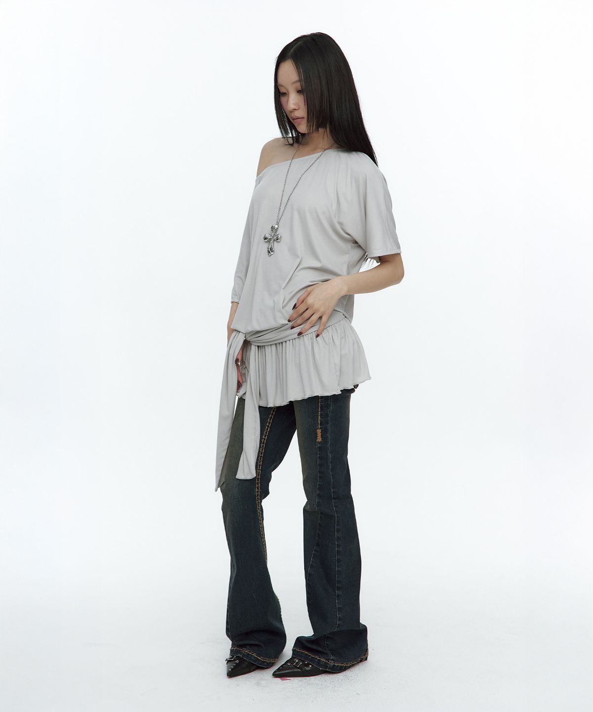 러프넥(ROUGHNECK) Waist Tie Dress