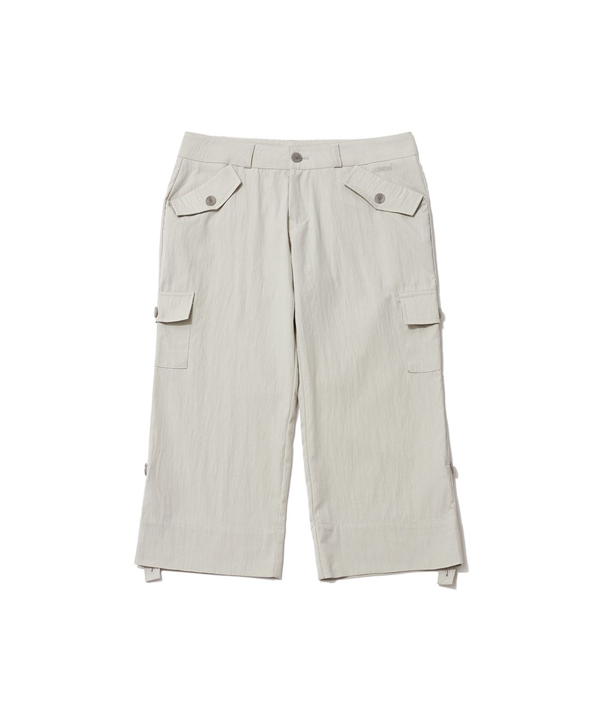 잇자바이브(ITZAVIBE) STRAP POINT CAPRI PANTS - LIGHT GRAY