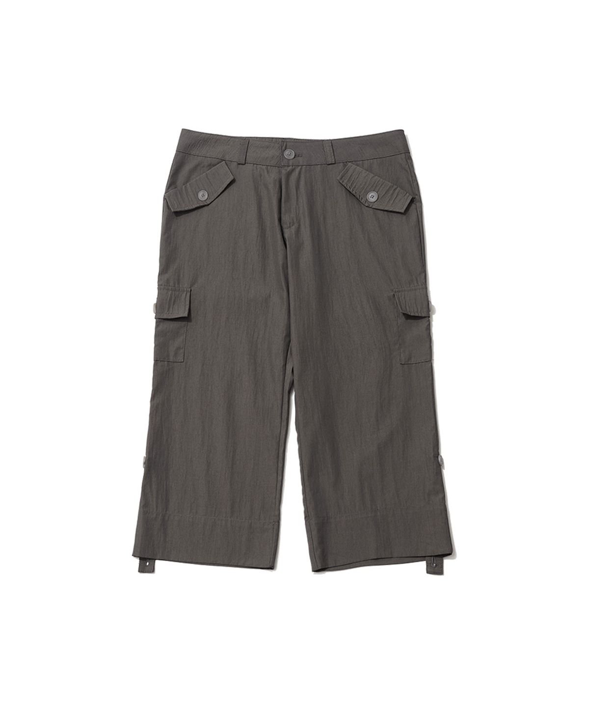 잇자바이브(ITZAVIBE) STRAP POINT CAPRI PANTS - CHARCOAL