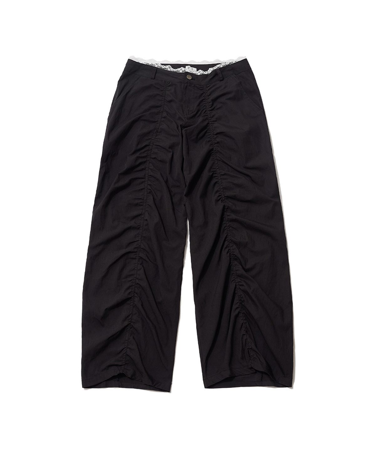 잇자바이브(ITZAVIBE) LACE LAYERED WIDE PANTS - BLACK