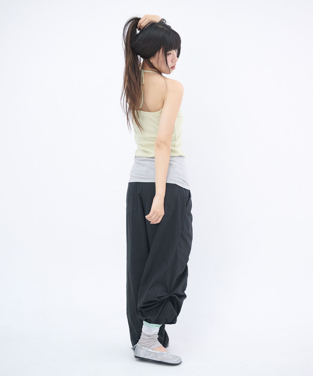 잇자바이브(ITZAVIBE) LACE LAYERED OPEN TOE SOCKS - GRAY