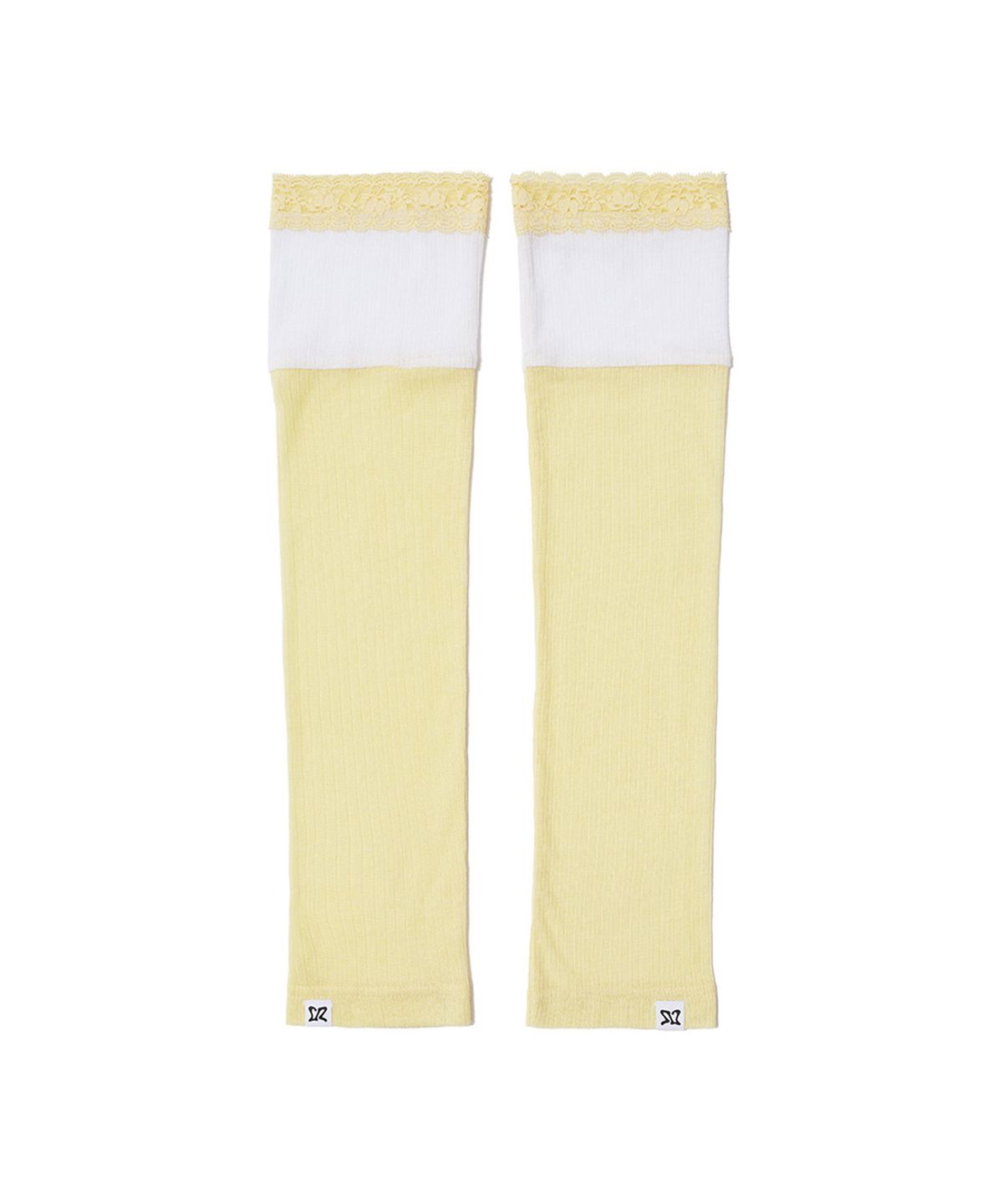 잇자바이브(ITZAVIBE) LACE LAYERED OPEN TOE SOCKS - YELLOW