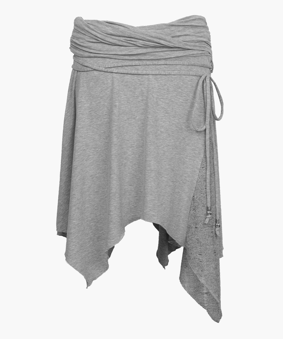 러프넥(ROUGHNECK) Knit Layer Drape Skirt Gray