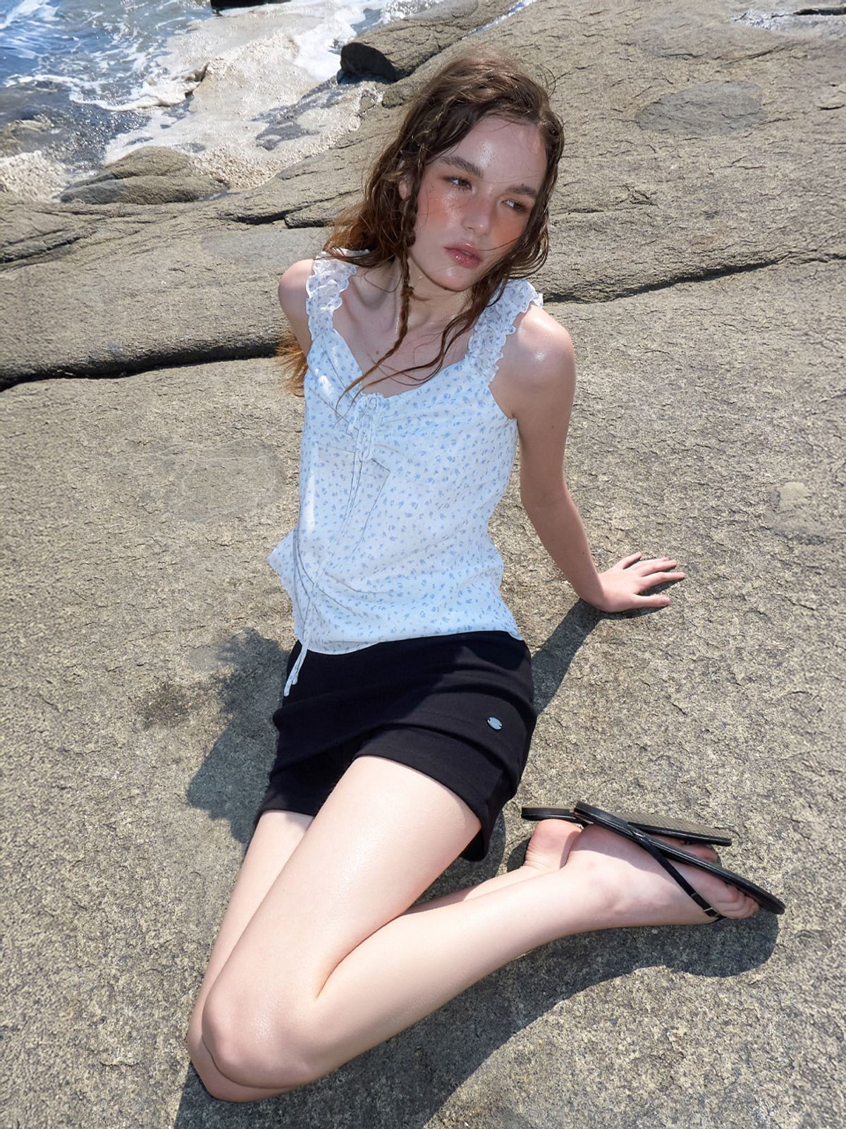 에트몽(ETMON) Summer Layered Mini Skort, Black