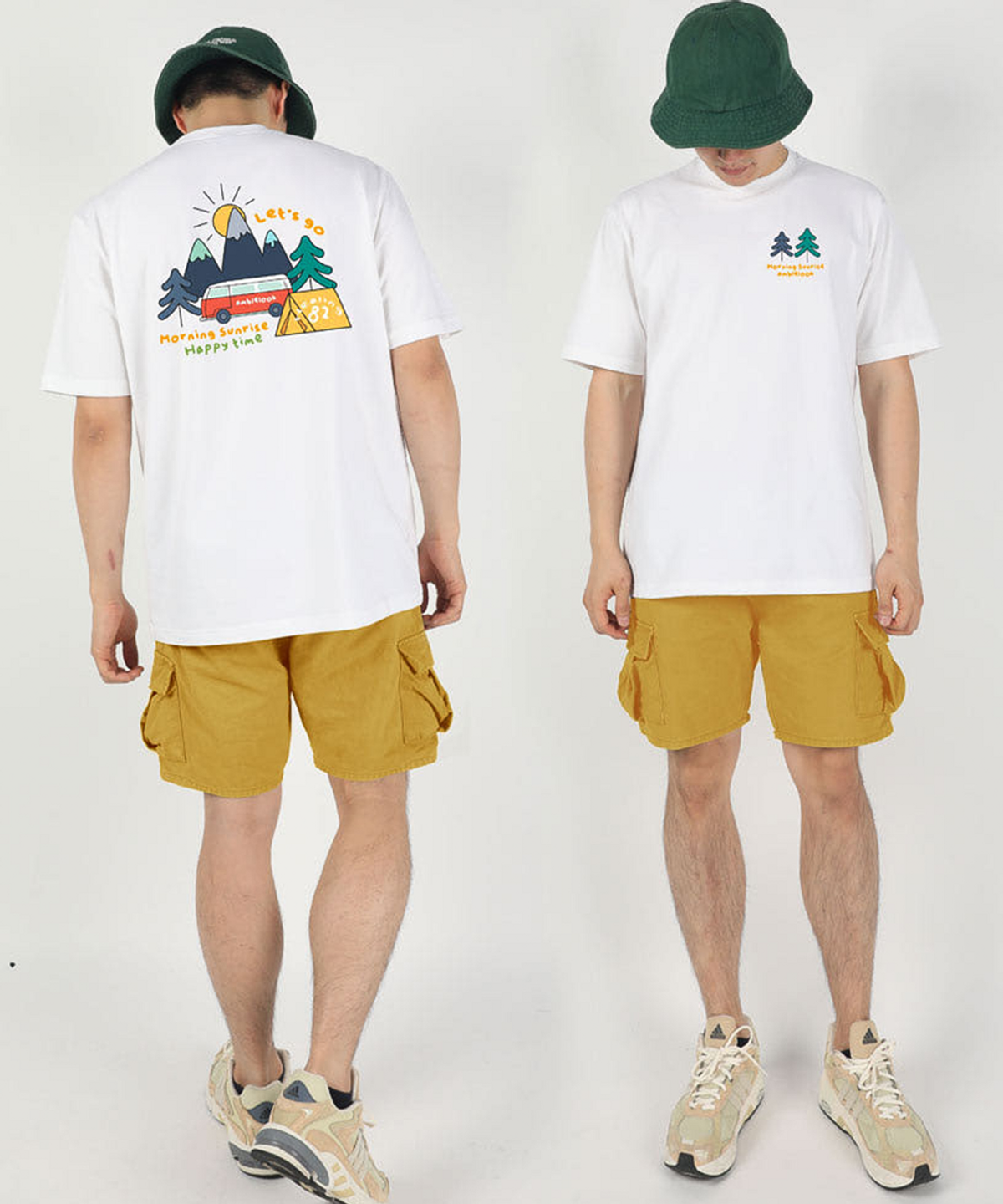 엠블룩(AMBLELOOK) 프리미엄 면스판 라운드 반팔티 HEALING84 (4color)