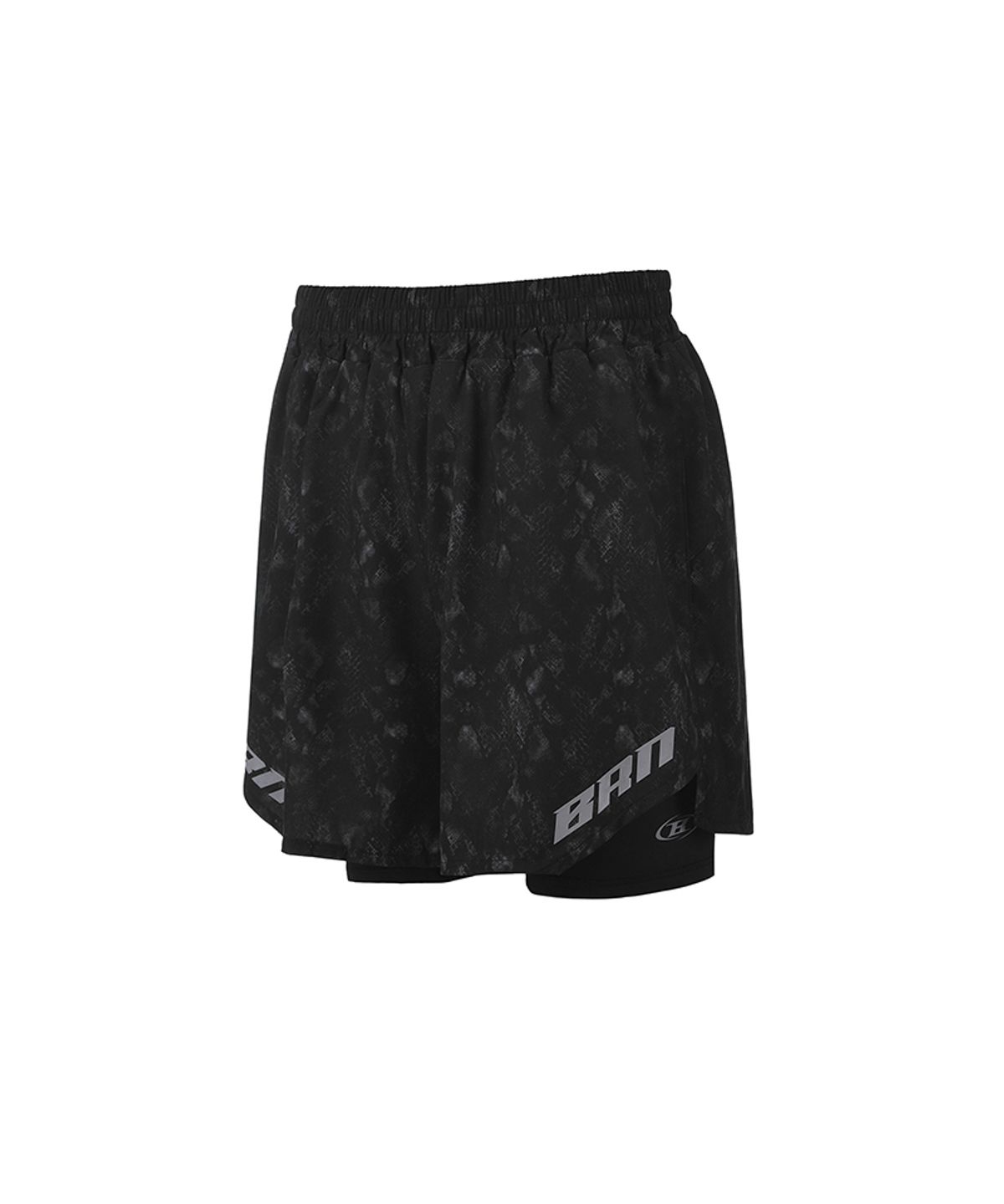본투윈(BORN TO WIN) BRN PYTHON PATTERN 2 IN 1 SHORTS [BLACK]