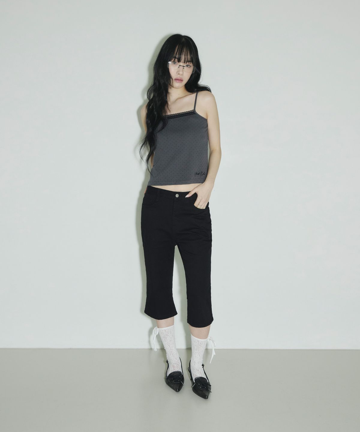 슬릭글로우(SLEEKGLOW) SL 카프리 팬츠[블랙]