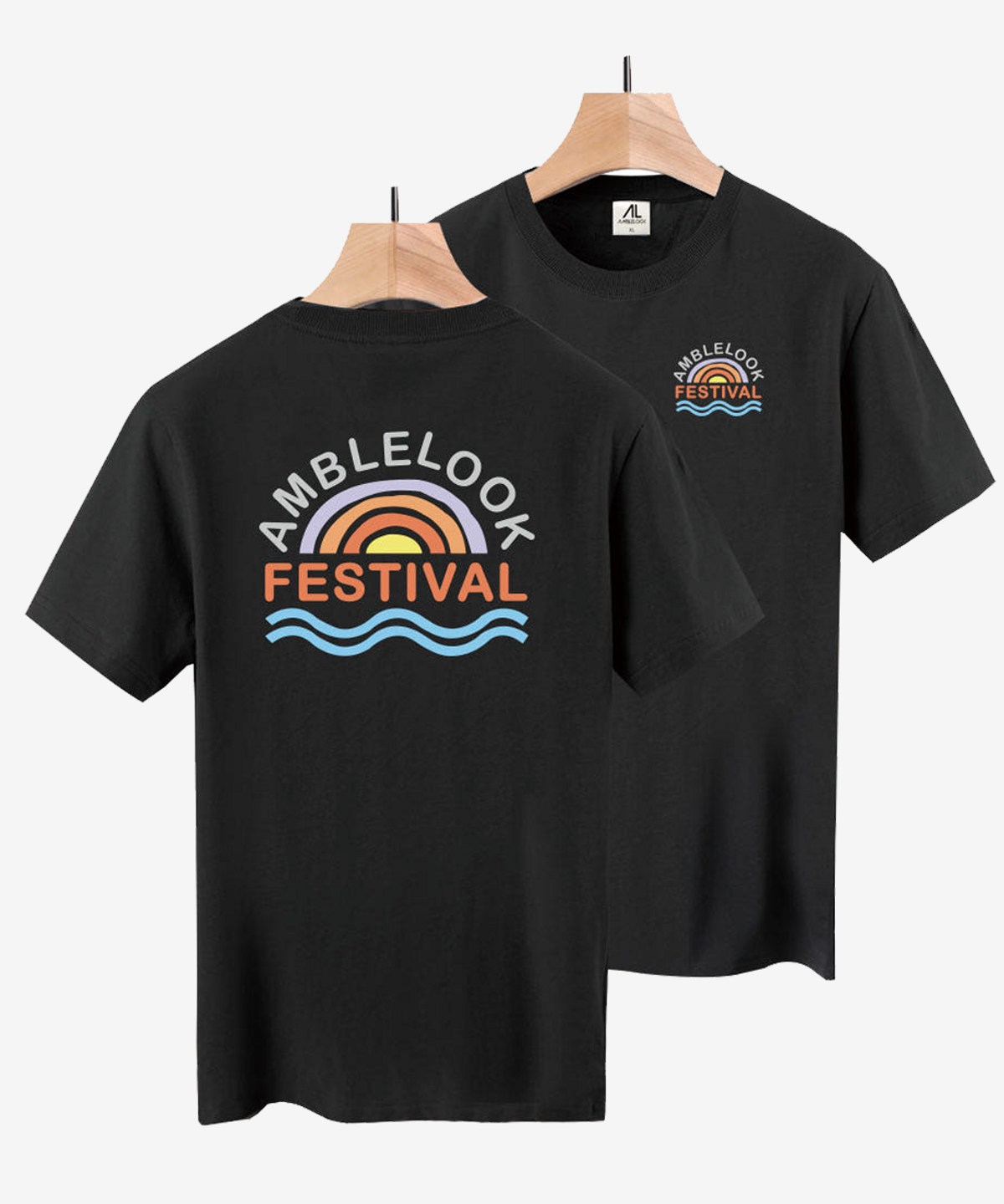 엠블룩(AMBLELOOK) 프리미엄 면스판 라운드 반팔티 FESTIVAL (4color)
