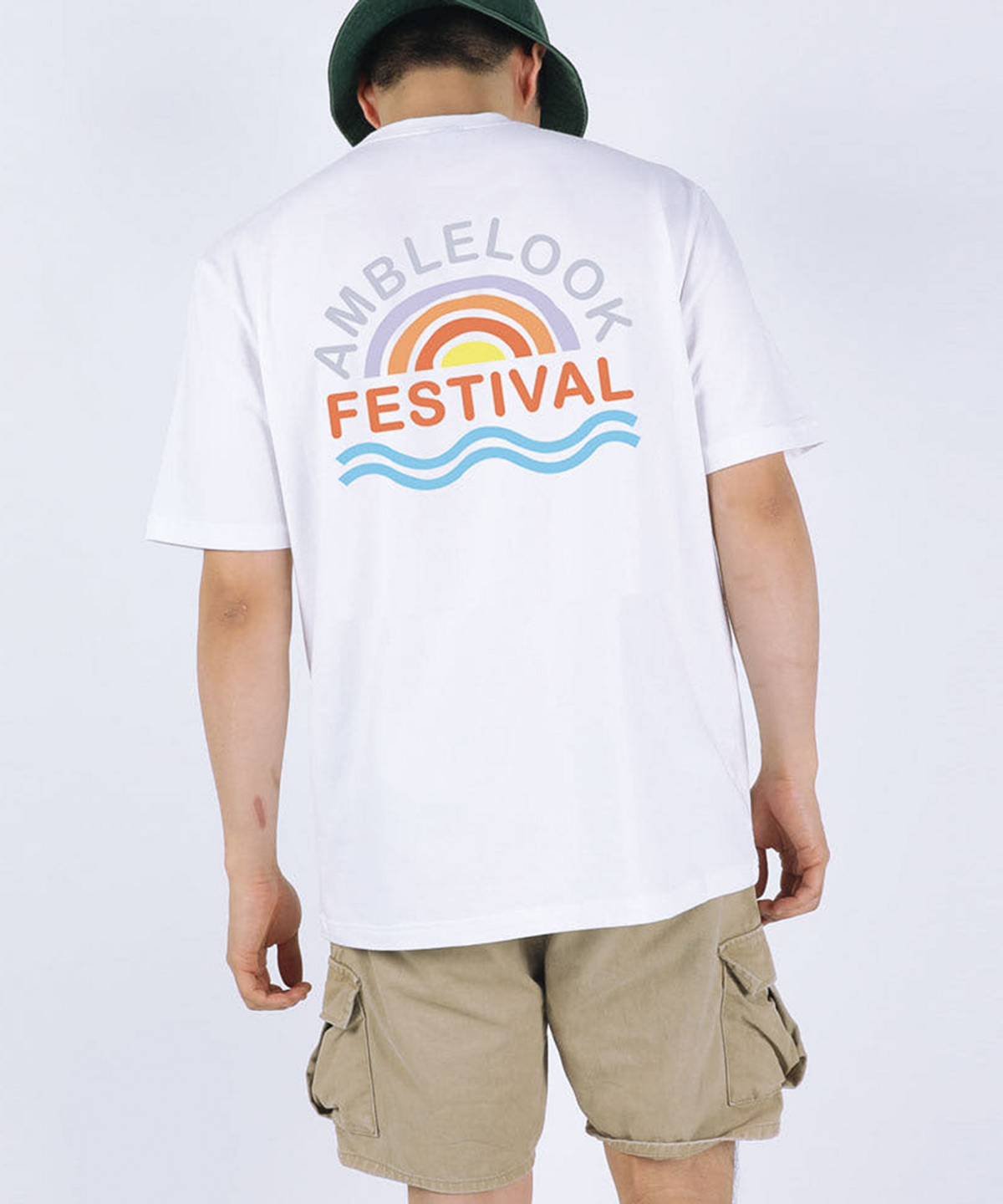 엠블룩(AMBLELOOK) 프리미엄 면스판 라운드 반팔티 FESTIVAL (4color)