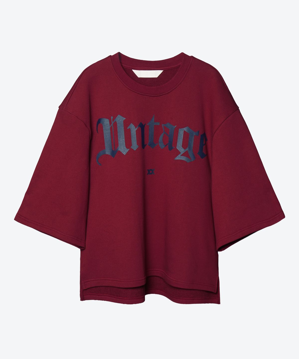 언티지(UNTAGE) 로고 프린트 케이프 반팔 티셔츠[Burgundy(UNISEX)]_UTT-ST21