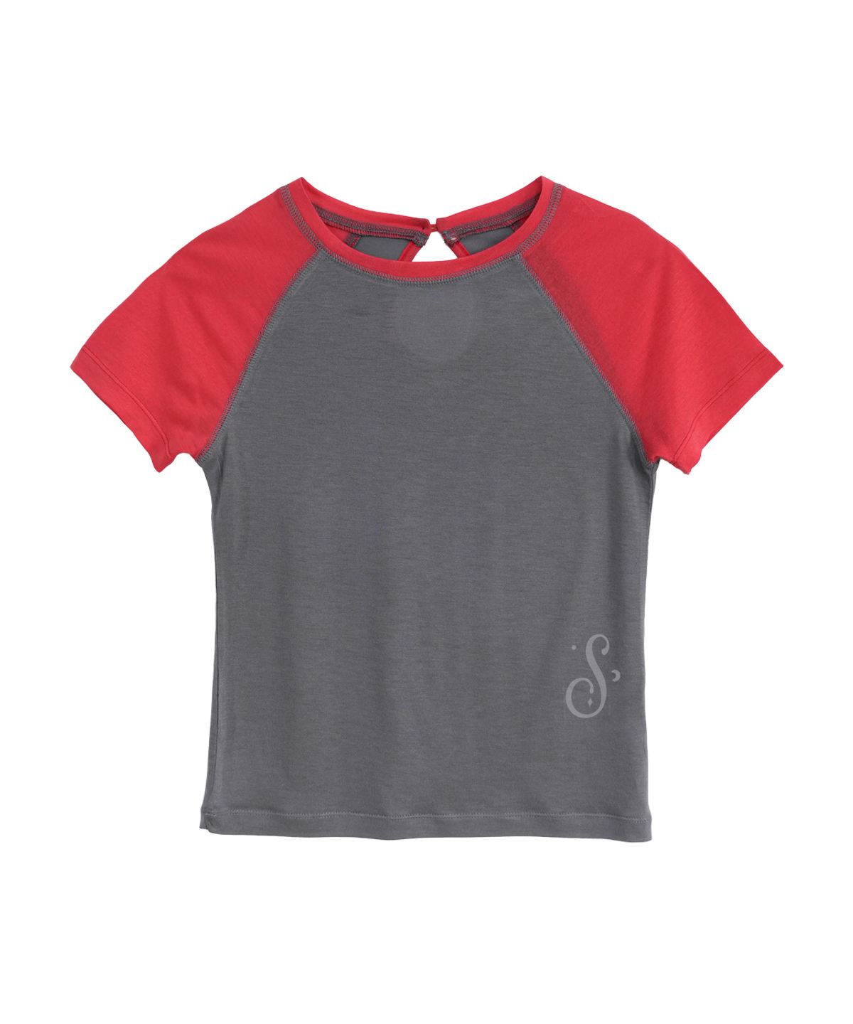 솜속(SOMSOC) BONNIE RAGLAN BACK CUT-OUT T-SHIRT_SCARLET