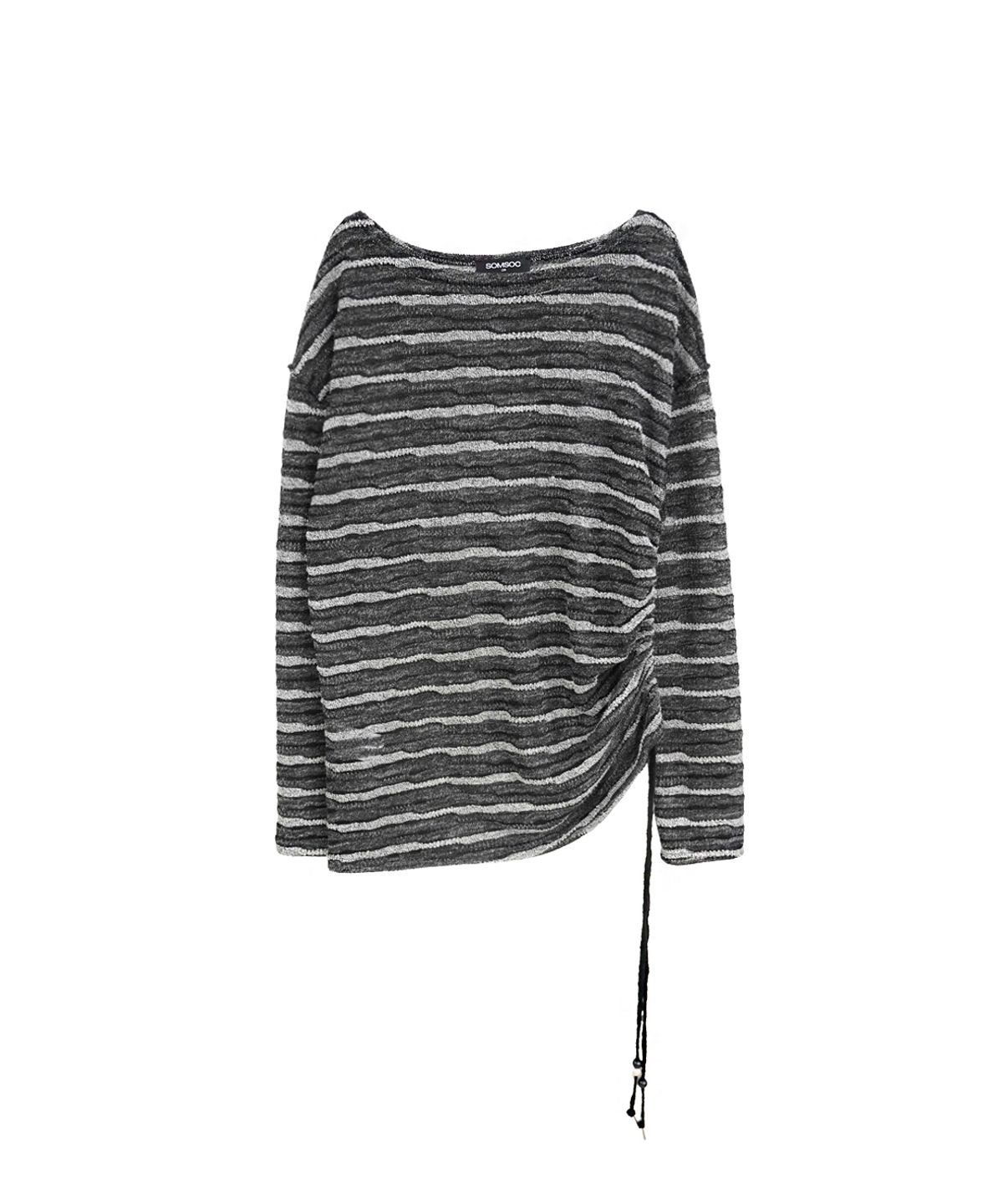 솜속(SOMSOC) ALLIE LACE KNITTED TOP_BLACK