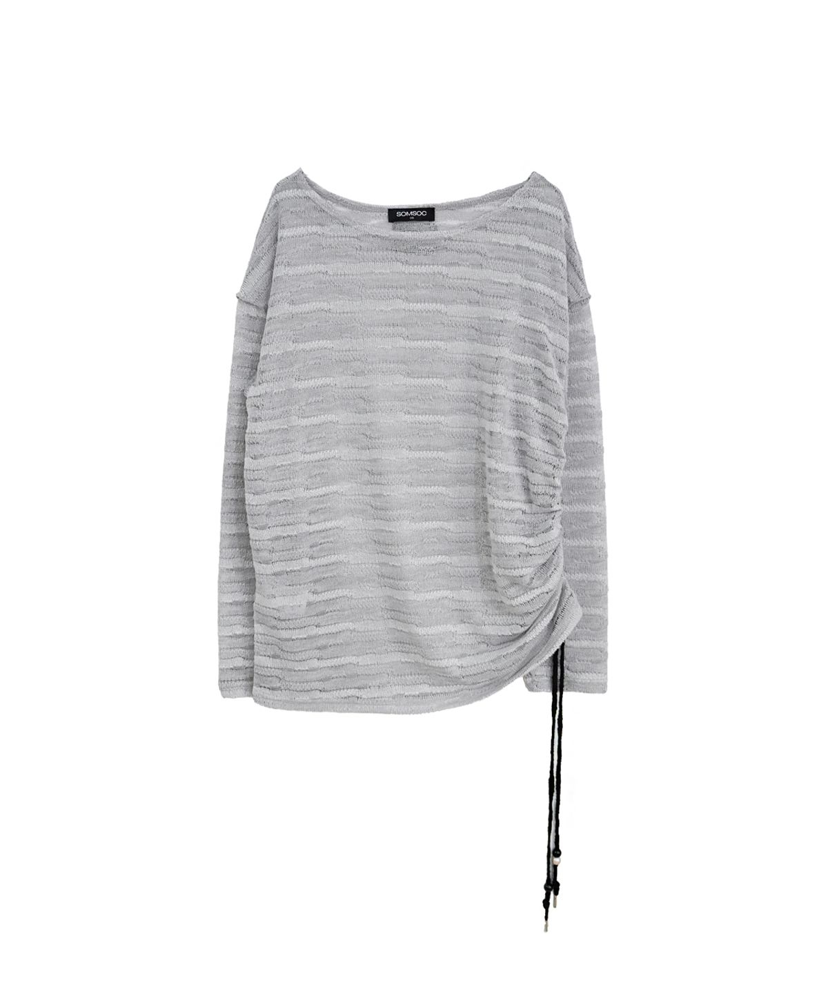 솜속(SOMSOC) ALLIE LACE KNITTED TOP_GREY