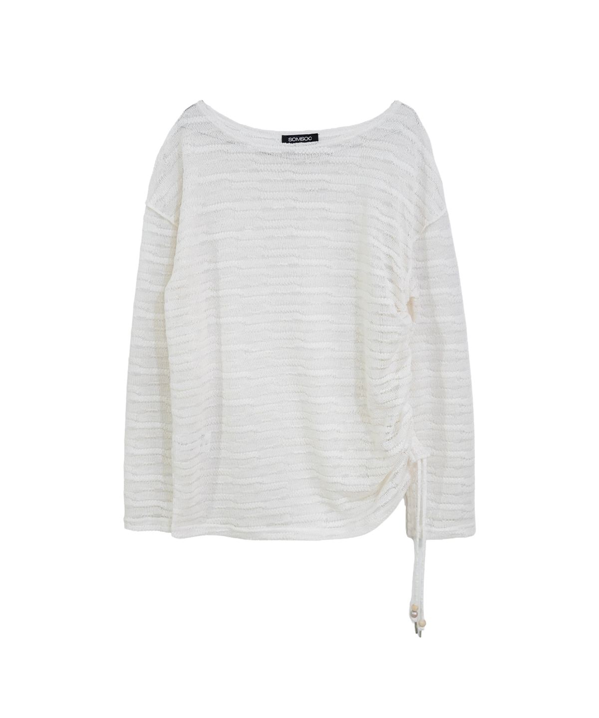솜속(SOMSOC) ALLIE LACE KNITTED TOP_WHITE