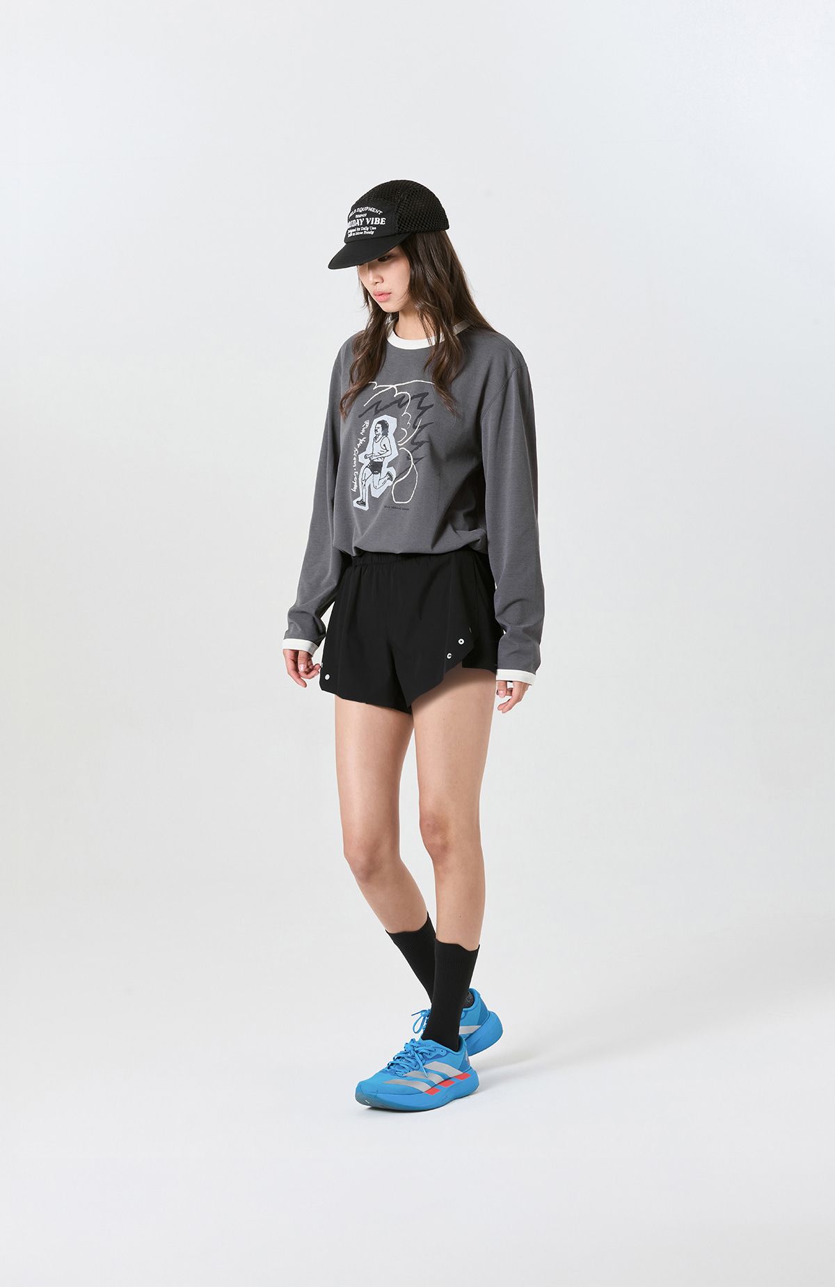 프라이데이세븐(FRIDAYSEVEN) 러닝쇼츠 Ventra Run Shorts 3인치 bk (Brief) wmns