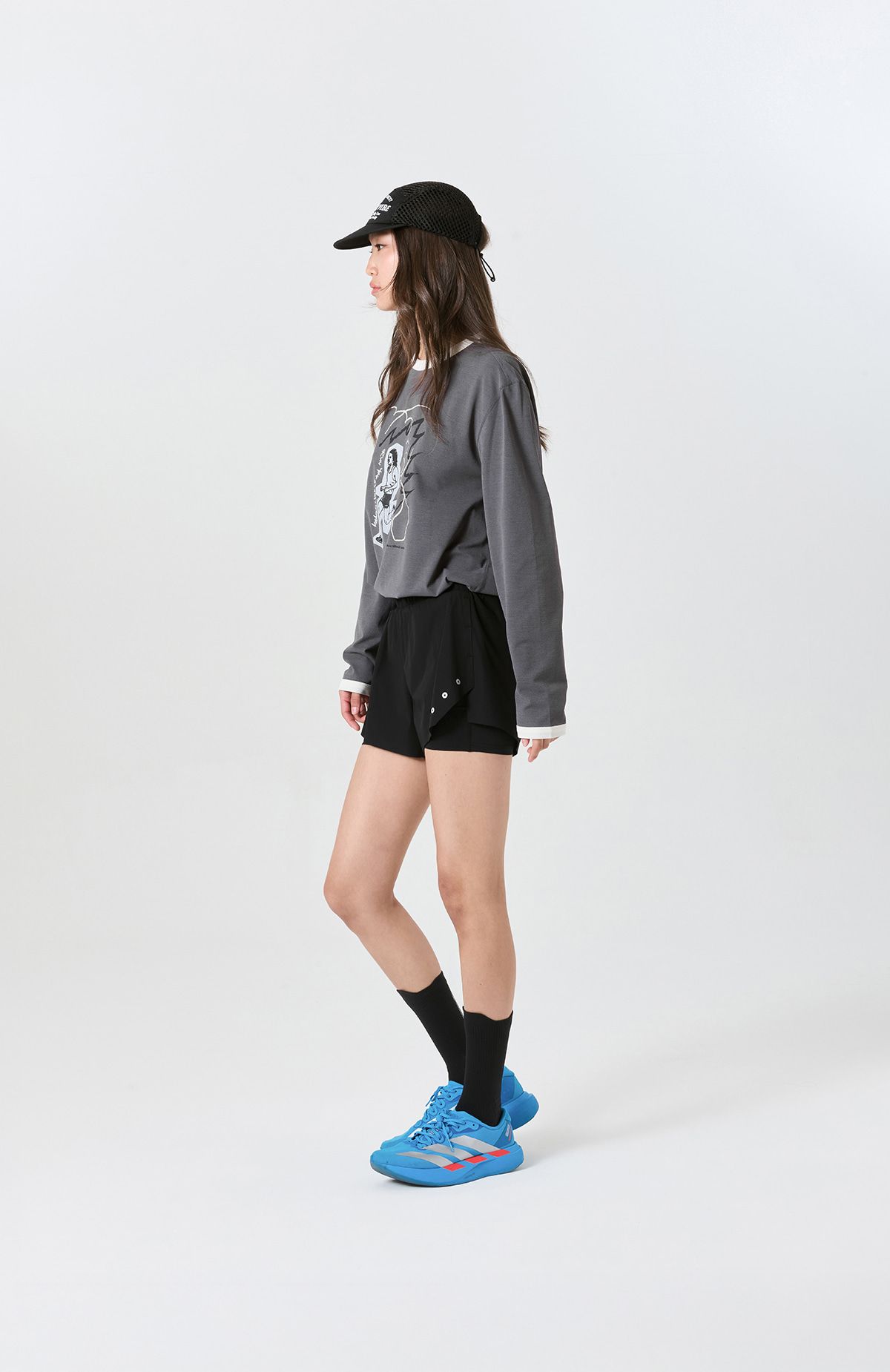 프라이데이세븐(FRIDAYSEVEN) 러닝쇼츠 Ventra Run Shorts 3인치 bk (2in1) wmns