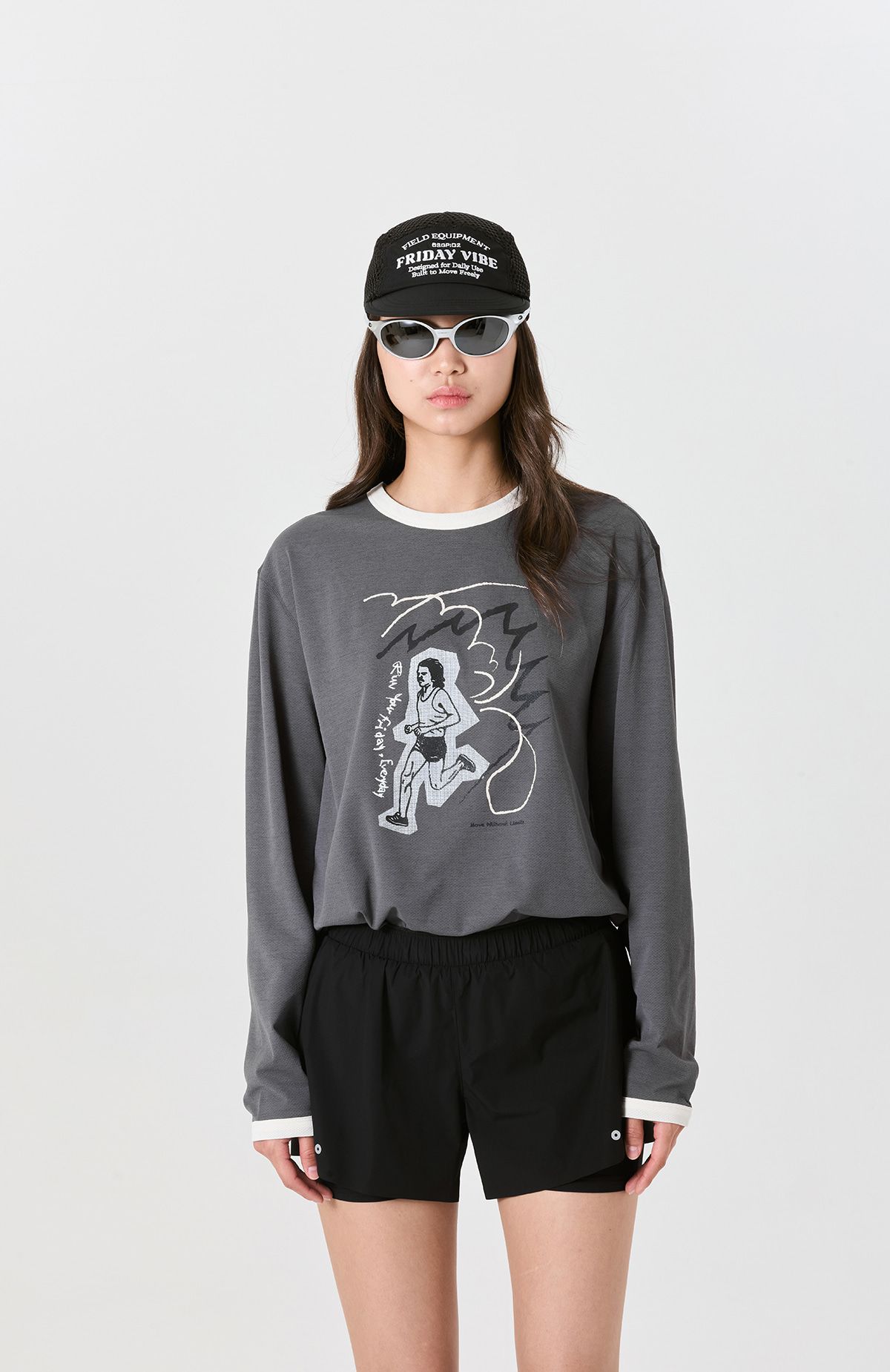 프라이데이세븐(FRIDAYSEVEN) 러닝쇼츠 Ventra Run Shorts 3인치 bk (2in1) wmns