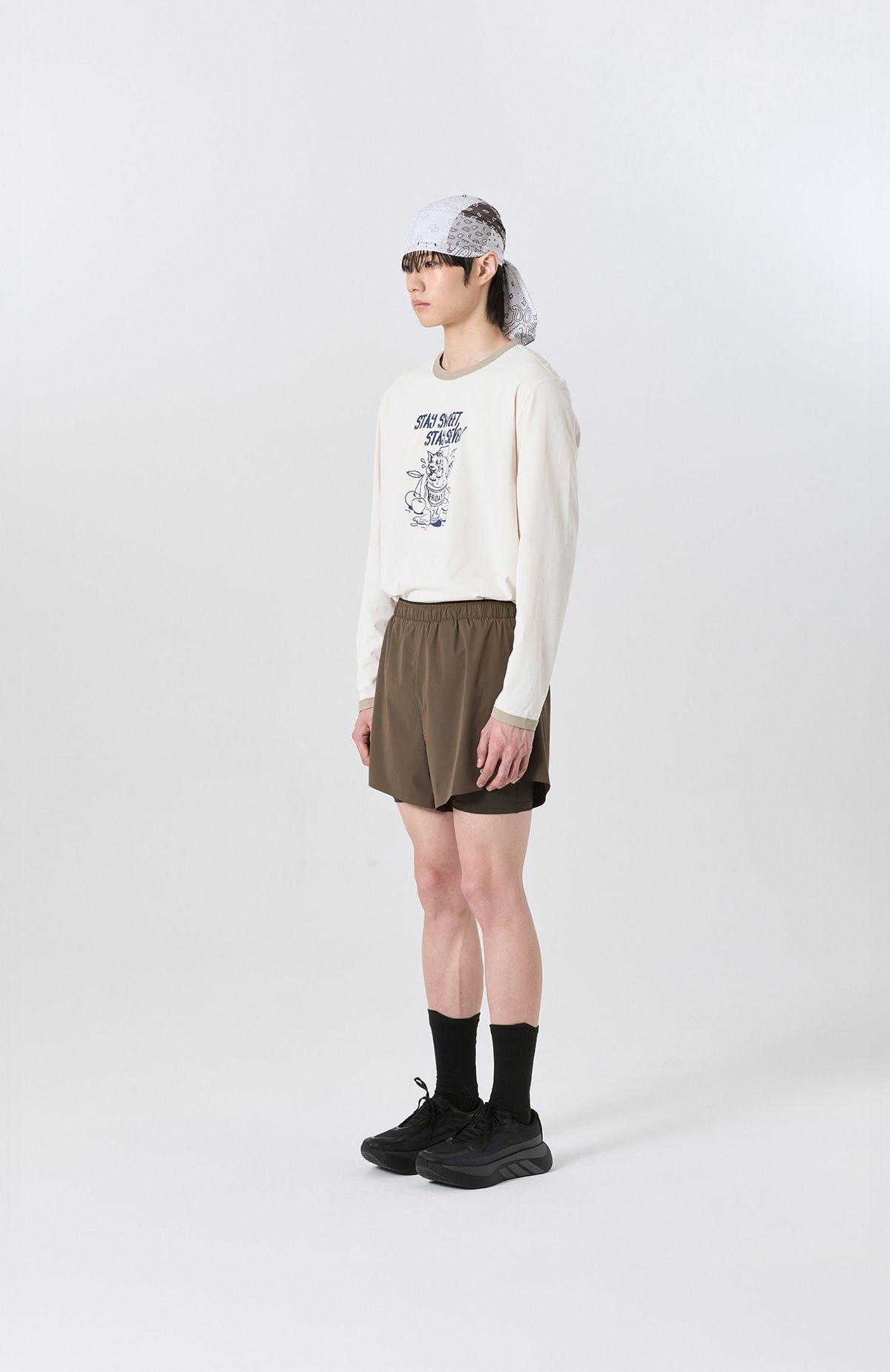 프라이데이세븐(FRIDAYSEVEN) 러닝쇼츠 Ventra Run Shorts 5인치 br (2in1) mens