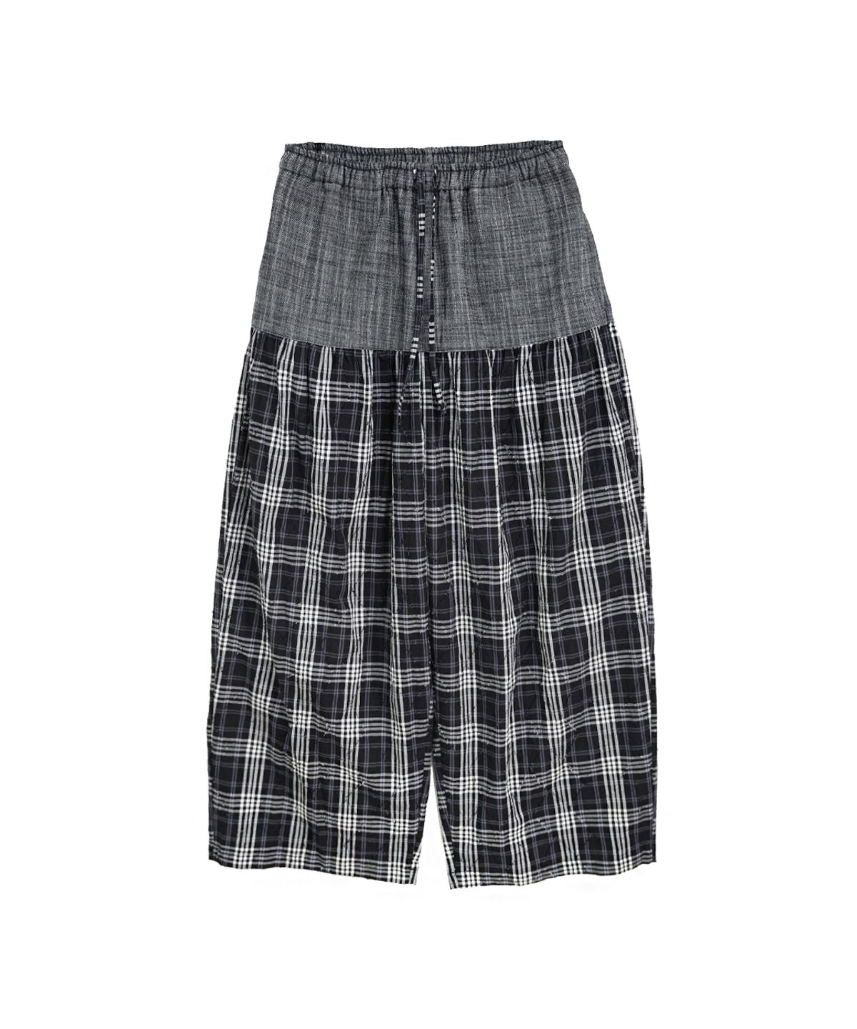 솜속(SOMSOC) BAY DENIM CHECK LOUNGE PANTS_BLACK