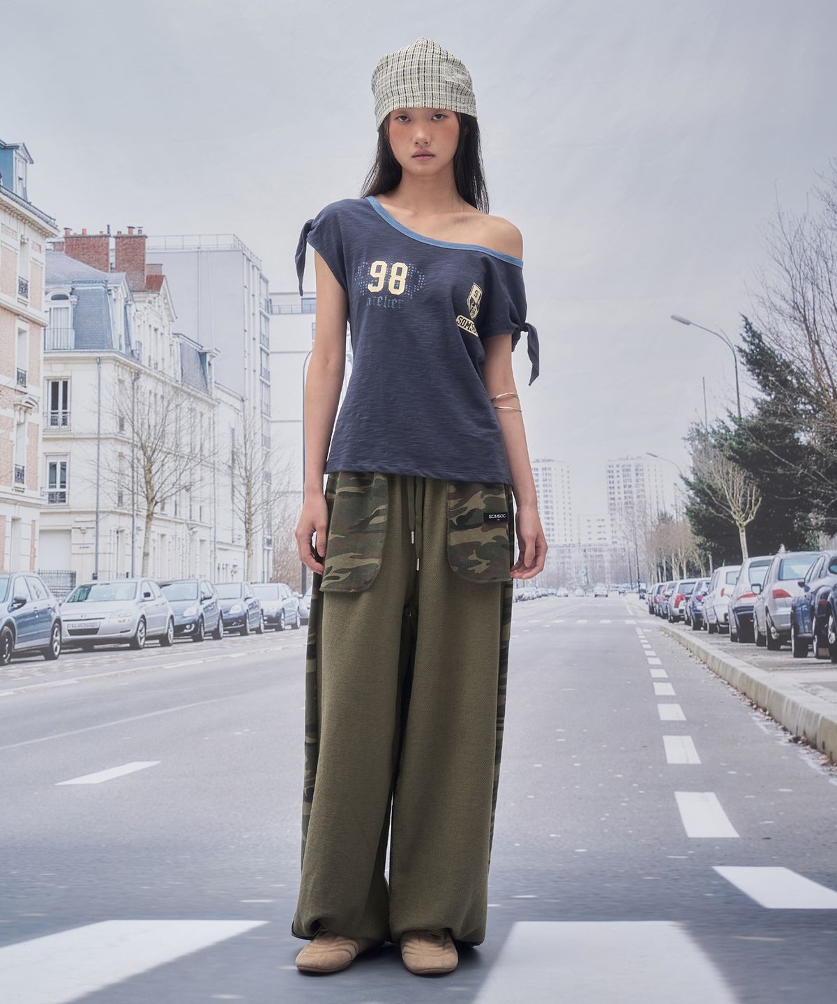 솜속(SOMSOC) AREN REVERSIBLE CAMO PANTS_KHAKI