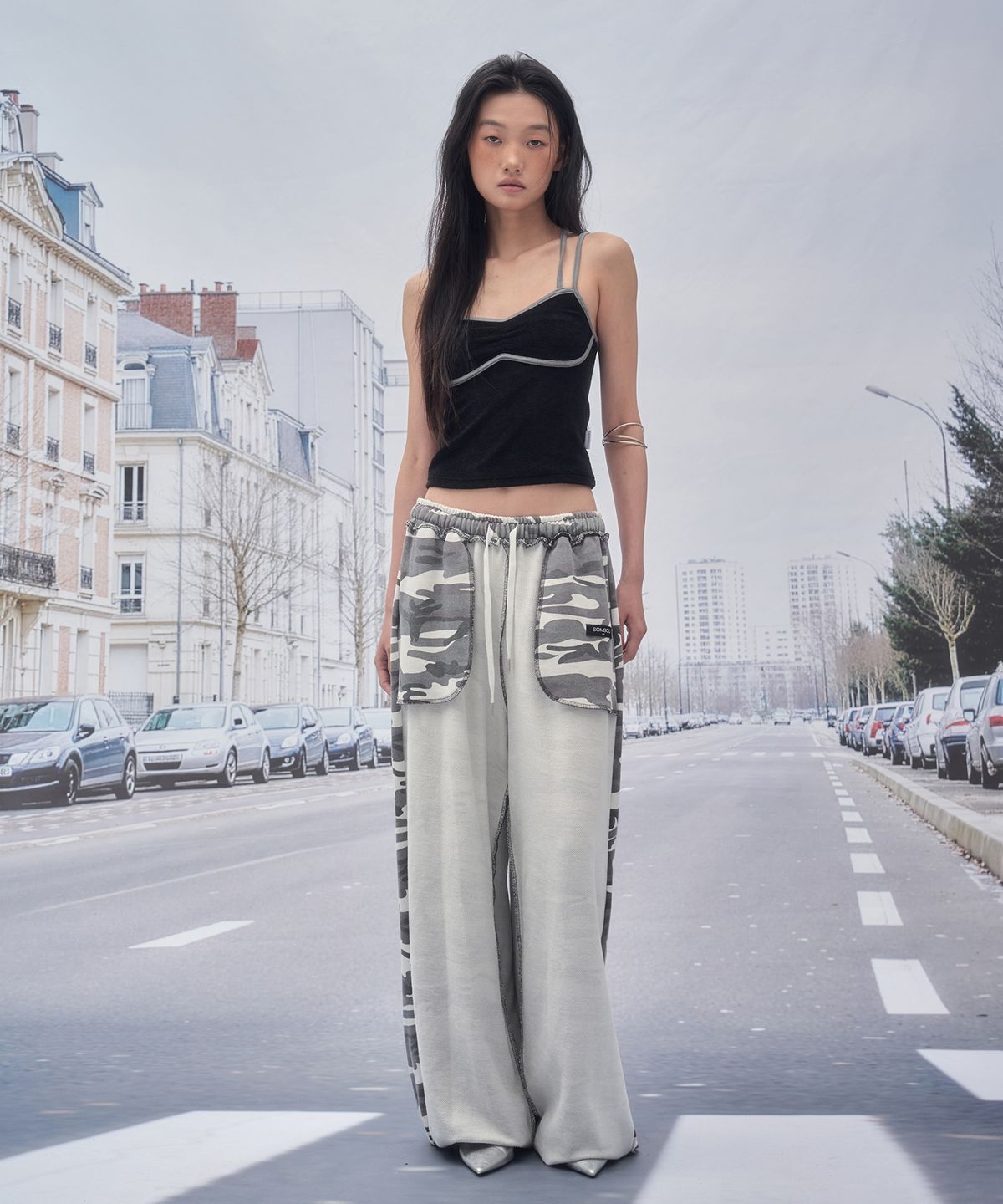 솜속(SOMSOC) AREN REVERSIBLE CAMO PANTS_WHITE