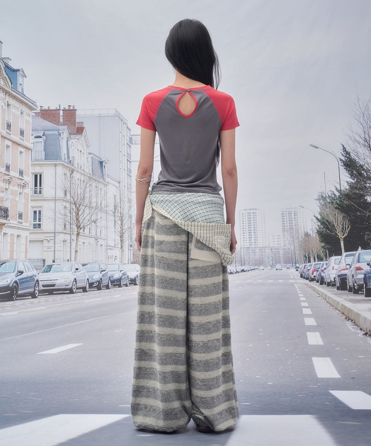 솜속(SOMSOC) TAGE STRIPE TERRY PANTS_M.GREY