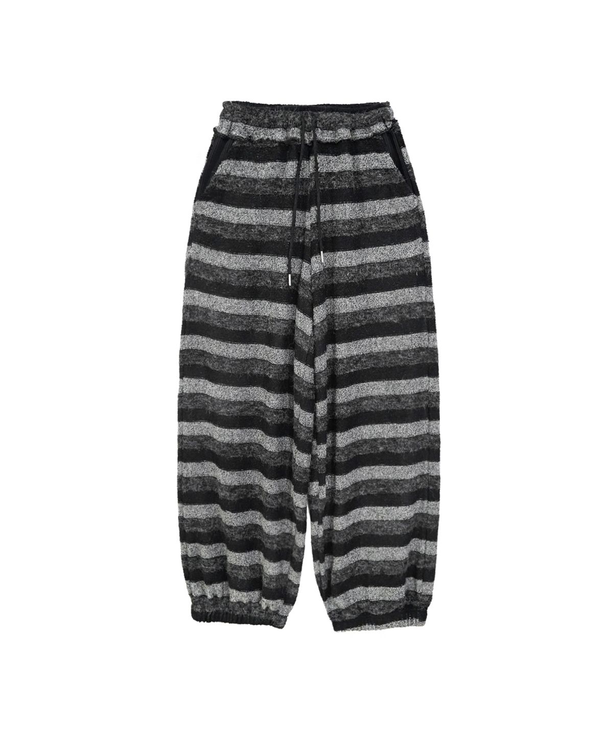 솜속(SOMSOC) TAGE STRIPE TERRY PANTS_BLACK