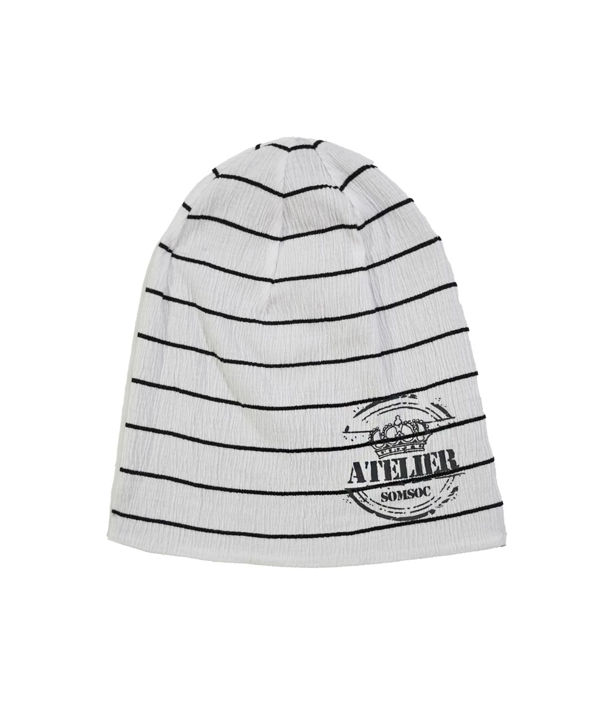 솜속(SOMSOC) JANE STRIPE REVERSIBLE BEANIE_WHITE