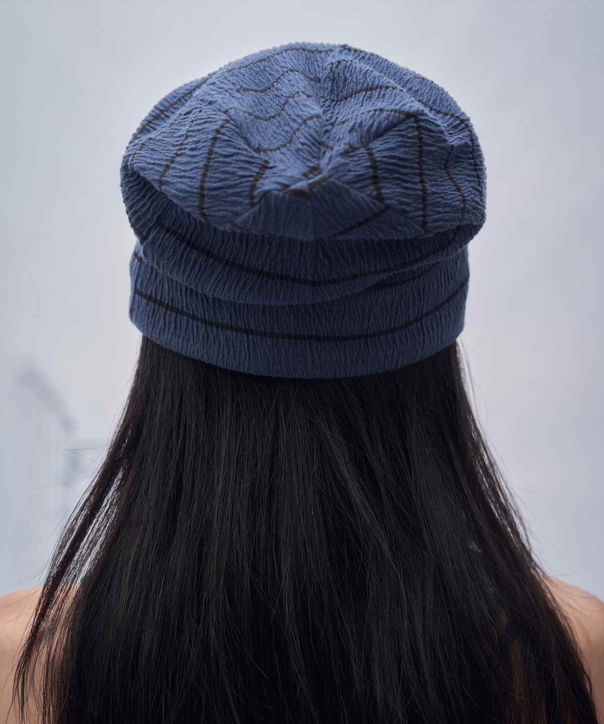 솜속(SOMSOC) JANE STRIPE REVERSIBLE BEANIE_NAVY