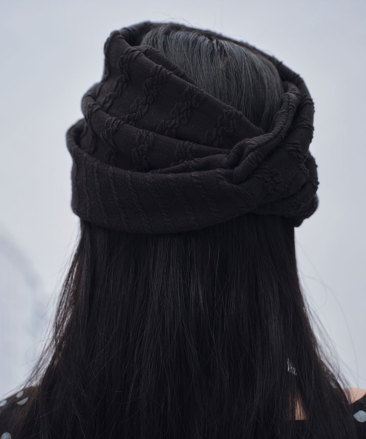 솜속(SOMSOC) LINA JACQUARD BAND BEANIE_BLACK