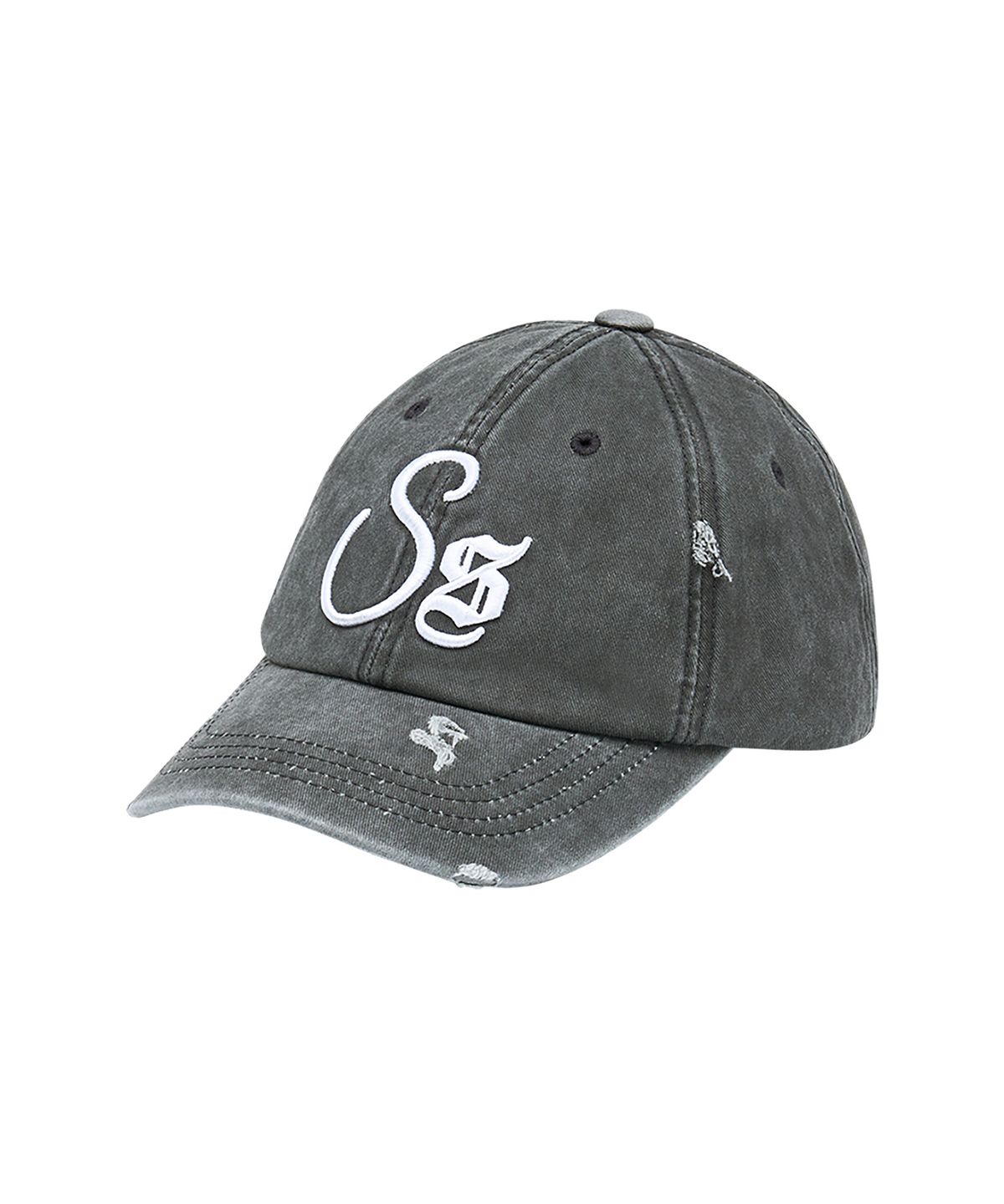 솜속(SOMSOC) SIGNATURE DESTROYED BALL-CAP_CHARCOAL